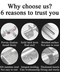 Heavy Duty Stainless Steel Sliding Door Bolt Gate Latch With Padlock Hole Works Both Ways For Left Right Swinging Doors detailed features explained.