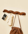 Walnut Wood Coat Rack Wall Mount Set Of 4 Heavy Duty Hooks For Coats Keys Robes Bags And Towels Modern Rustic Wall Hanger Organizer