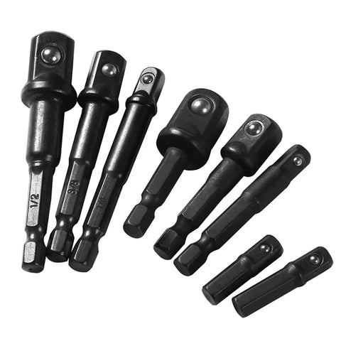 Domary 16-Piece Impact Socket Adapter Kit In Solid Chrome Steel That Lets You Flex On Tough Jobs With Heavy Duty Extensions And Multi-Function Heads For All Your Garage Gigs And DIY Projects, black adapters