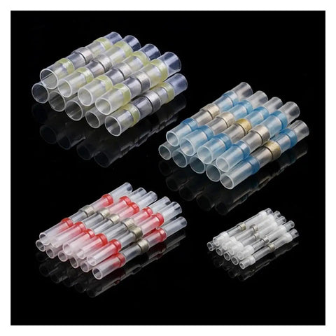 Get Your Hands On These 50 Pieces Of Solder Seal Heat Shrink Butt Terminals For Rock Solid Electrical Wire Cable Connectors And Soldering Sleeves In 22 10 AWG Sizes Perfect For All Your Heavy Duty Wiring Projects Without A Hassle., assorted solder seal butt terminals, 22-10 AWG