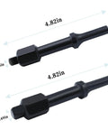 Shake And Break Pneumatic Bolt Breaker Set Featuring 3/8 And 1/2 Inch Square Drive air hammer socket adapters, showing 4.82-inch length.