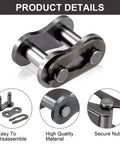 10 Pack Number 35 Chain Master Link Roller Steel Alloy Heavy Duty Connector with disassembly parts and secure nut details