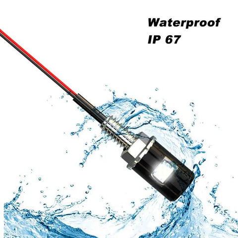 Hella Bright 12V Waterproof License Plate Light Kit with LED bulb in water demonstrating IP67 waterproof feature