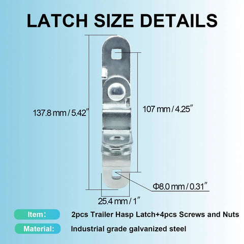 Badass Cargo Trailer Door Latch 2 Pack, Heavy Duty 14 Gauge Steel Lock With Hasp, Built Tough For Utility Trailers, Top Shelf Theft Proof Design That Keeps Your Rig Secure