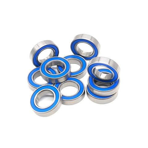 ABEC-7 6801RS Ball Bearing Set 12x21x5mm Blue Rubber Cover Thin Section 10 Pieces with rustproof coating for machinery use