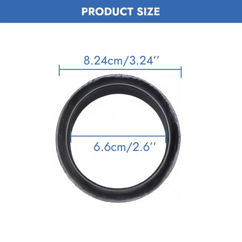 Exhaust donut gasket, 2.5 in, graphite, 2 pcs; outer diameter 3.24 in, inner diameter 2.6 in.