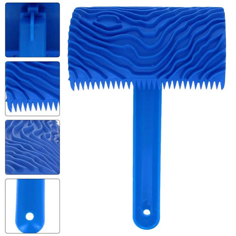 Professional Rubber Wood Graining Roller For Achieving A True Knockout Wood Grain Look On Drywalls And Hard Surfaces With A Comfy Non Slip Handle.