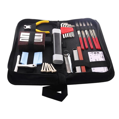 Pro Grade Guitar Tool Kit For Setup And Repair, Deluxe Luthier Tools Bundle with case, fret crowning files, and accessories