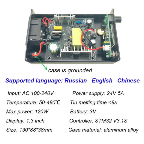 Beast Mode T12 Soldering Station With OLED Temperature Readout And STM32 V3.1S Controller Heats To 480C In 8 Seconds 72W Output 110 240V Power Auto Sleep And Standby Aluminum Alloy Case Includes S1 Handle And T12 Tips Kit