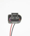 Plug And Play 2 Pin Coolant Level Sensor Connector Pigtail With Pre Crimped Wires 6 Inch Leads Ready To Solder Or Butt Splice Fits VW Jetta Golf GTI Passat Tiguan Atlas Beetle Eos CC Rabbit Arteon Taos Touareg And Audi A3 A4 A5 A6 Q5 S4 S5 S6 TT, front view
