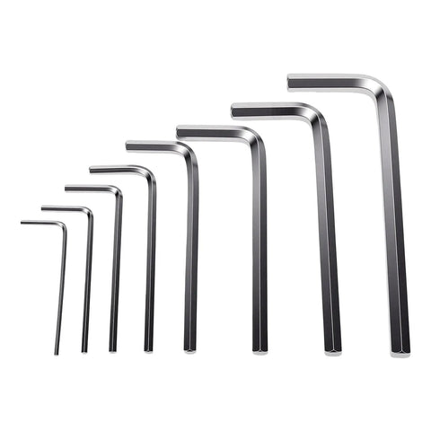 Heavy Duty Cr V Steel Hex Key Wrench Set With Chamfered Tips For Furniture Assembly And Workshop Maintenance Long Short Arm Metric Bits, metric sizes