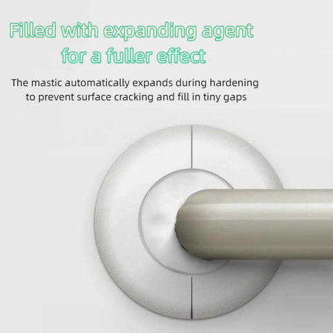 Quick Dry Waterproof Sealant Paste For Instant Wall Hole And Gap Patching, Heavy Duty Filler Putty That Closes Pipe Joints Without Breaking A Sweat, Dependable White Six Piece Home Kit applied around a pipe joint.