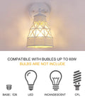 White Wall Sconces Set Of 2 With Adjustable 240 Degree Swing Arm Dope Boho Rattan Cage Lamps For Farmhouse Indoor Decor