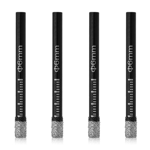 Four Piece Dry Diamond Drill Bits Set For Tile Porcelain Ceramic Stone Glass Granite Marble 6mm Diamond Hole Saw Core Bits