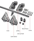 Sliding Barn Door Hardware Kit With Floor Rollers And Track System Full Set For 3 3Ft To 20Ft Doors Black Finish components