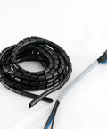 Black Spiral Cable Wrap Cord Protector For TV Cables And Computer Wires, Easy To Cut, Flexible Sleeve, 25mm Diameter, 2 Meter