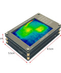 Portable Infrared Thermal Imager With 24 By 32 Pixel MLX90640 Sensor Non Contact Temperature Tester High Accuracy Camera Built In 1000mAh Battery Type C Charging Stores 100 Images Must Have Gear For Quick Electronic Testing, compact design, showing thermal map on screen.