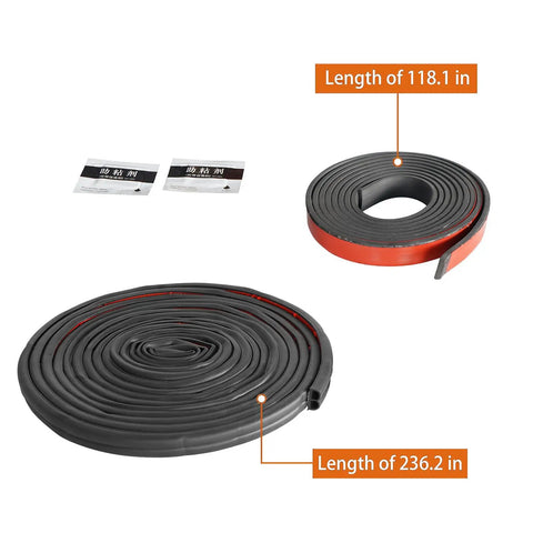 Hardtop Freedom Panel Seal Kit Weather Stripping for 2007-2026 Jeep Wrangler JK JL and Gladiator JT Roof Drip Rail Seals