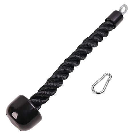 Beefy Heavy Duty Tricep Rope Attachment For Cable Machines Easy Grip Non Slip Rope With Stainless Steel Snap Hook Ideal For Home Gym Pulldown System.