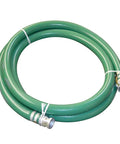 Green PVC suction hose assembly with 3 inch inner diameter, 20 foot length, cam and groove fittings, ideal for pumps and dewatering