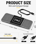Badass Wireless Charging Pad For Kia Niro EV With Lightning Quick 20W Transfer measures 6.1x2.95 inches with USB and Type-C options.