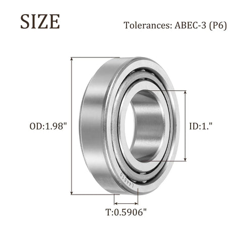 Rugged And Ready Heavy Duty Tapered Roller Bearing Cone And Cup Set With Chrome Steel Construction 1.0000 In Bore 1.9800 In OD 0.5906 In Thick