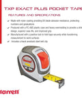 Image of a Retractable Pocket Tape Measure With Imperial And Metric Scales, nylon-coated blade, and black anodized steel belt clip.