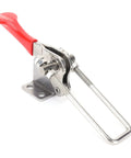 Heavy Duty Steel Toggle Clamp With Plastic Handle Rock And Holds Up To 705 Lbs Secure Your Big Projects Or Heavy Machinery On The Job Site Today. steel toggle clamp with red plastic handle and threaded rods