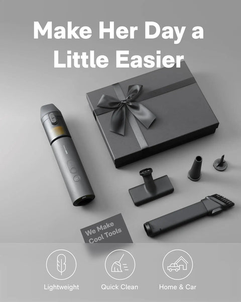 Cordless Handheld Car Vacuum Cleaner All In One 4 In 1 Portable Mini Vacuum with accessories, box, and festive bow