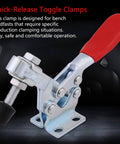 Set Of 5 Beefy Toggle Clamps With Quick Release Vertical Design And 227 Kg Holding Capacity for woodworking and welding