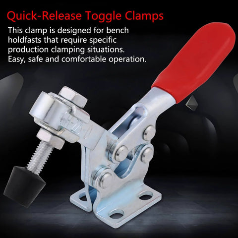 Set Of 5 Beefy Toggle Clamps With Quick Release Vertical Design And 227 Kg Holding Capacity for woodworking and welding