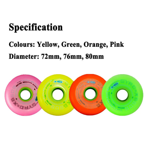Inline Skate Wheels 8 Pack Orange 72mm 76mm 80mm 84A Wear Resistant Outdoor Indoor Replacement Wheels With Smooth Grippy Bearings