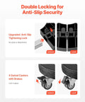 Heavy Duty Round Trash Can Dolly With 4 Lockable Wheels 440lb Capacity showing double locking anti-slip security features