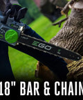 Person using Beast Of A 16 Inch Cordless Chainsaw With Brushless Motor Power Equivalent To 35Cc Gas for cutting logs outdoors