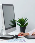 Slick 10 Inch Heavy Duty Swivel Base With A Slim Zero Point Eight Inch Profile and Rock Solid One Hundred Pound Support for smooth 360 degree spin under a monitor.