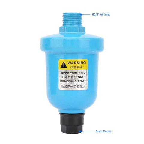 Automatic Air Compressor Drain Valve G1/2 Inlet 1.0 MPa Die Cast Aluminum Auto Drainer Corrosion Resistant Water Separator Replacement Part