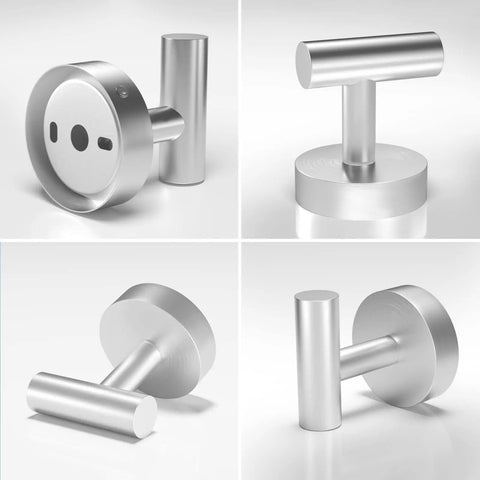 Heavy Duty Stainless Steel Towel Hooks 4 Pack Brushed Nickel Wall Mounted Robe Hangers For Bathroom Kitchen Hotel And Garage SUS304 Durable Tough As Nails Build