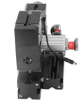 Top Shelf Mini Metal Lathe Machine Boasts Quick 12VDC 60W Motor Revving Up To 12000 RPM Along Strong Drill Chuck side view.