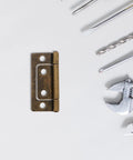 Heavy Duty Iron RV Cabinet Door Hinges Five Pack With Quiet Operation And Vintage Bronze Finish Sturdy Replacement Hinges For Travel Trailer Interior And Furniture Cabinets Smooth Silent Close In Tight Spaces, bronze hinge and tools