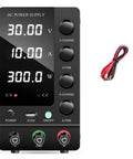 Pro Grade USB Digital DC Power Supply 30V 10A Variable Regulator with cables, black unit for PCB repair and electronics lab