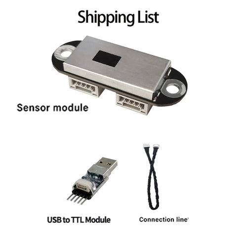 F2 Mini Dope LiDAR Sensor For Drones And Robots, Ultra Compact 0.02-7.8m Range, sensor module, USB to TTL, connection line