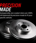 PowerStop brake rotors set for Honda Civic 2016-21, front and rear, silver vented discs with hub holes