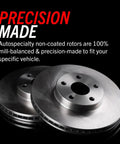 Close-up view of disc rotors from Rear Brake Kit For Honda Civic 2016 Through 2021 With Disc Rotors And Ceramic Brake Pads Replacement Includes 2 Rear Z17 Ceramic Pads And All Hardware KOE7725