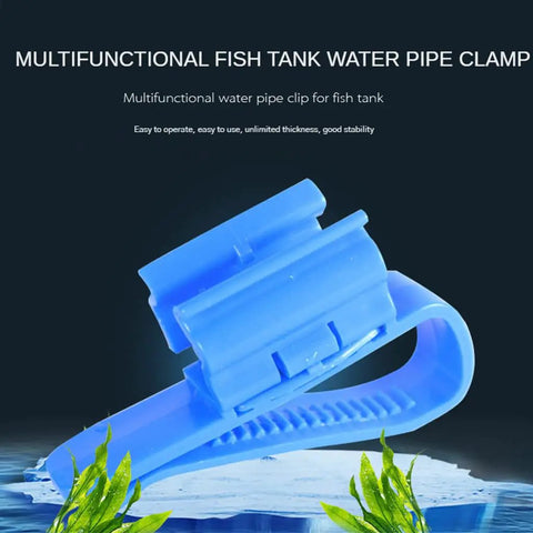 Blue Adjustable Hose Clip Holder For Aquariums Buckets And Tanks, Sturdy Mount Clamp Fits 0.31-0.62 Inch Hoses