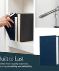 Solid As A Rock Hidden Hinge Hardware Bundle With Slick Flush Mount Setup And No Hassle Bookcase Latch For DIY Secret Doors That Takes Three Hundred Pounds Like A Champ, featuring matte black hinges and a bookcase door.