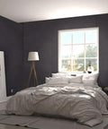 Bedroom with Slick Self Adhesive Black Silk Wallpaper Peel And Stick With Embossed Texture For Walls Cabinets And Furniture