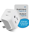 UK Travel Plug Adapter 2 In 1 Type G For Ireland And Dubai US To UK Travel Plug Dual USA Inputs CE RoHS Certified HK Outlet