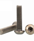 Top Shelf Grade 2 Pure Titanium M2.5 Hex Socket Button Head Screws 100 Piece Assortment Pack ISO7380 with detailed view.