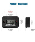 Vibration Activated Digital Hour Meter For Small Engines No Wiring Hassle Just Cut Induction Coil To Start Timing Automatically Works With Gas Diesel AC DC And Battery Powered Equipment, 54mm black plastic