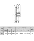 Technical drawing of Single Groove V-Belt Sheave 5.95 Inch OD, 1 Inch Fixed Bore Cast Iron Pulley dimensions.